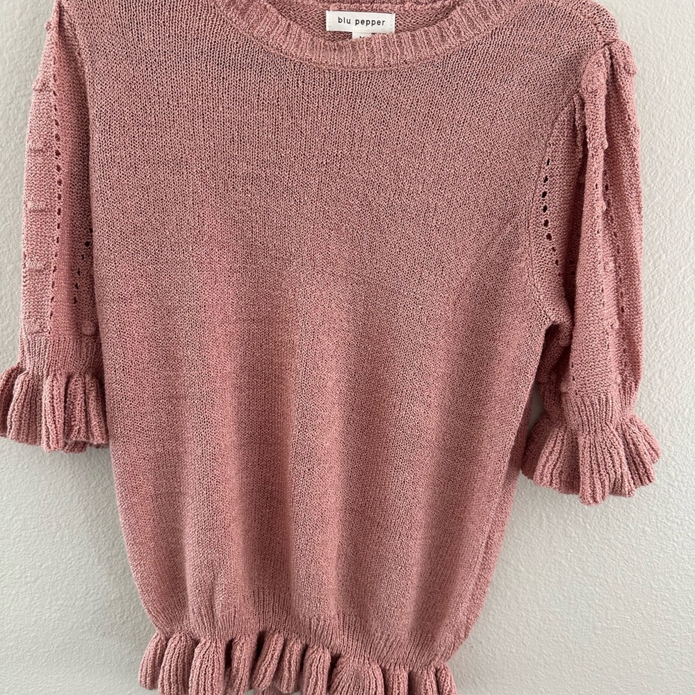 Blu Pepper Dusty Rose Knit Top
